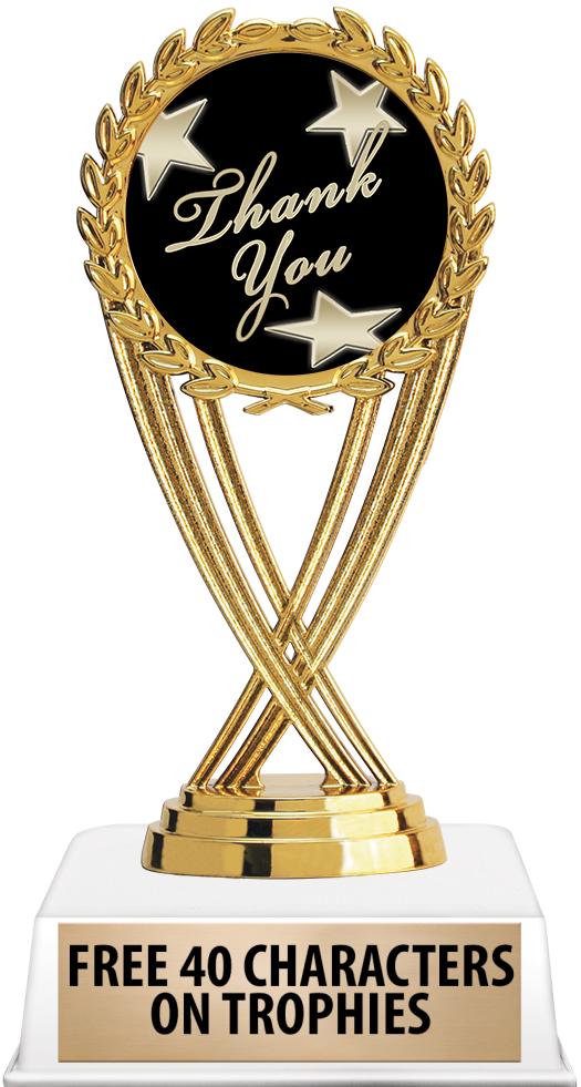 6"TROPHY ON WHITE CONTEMP BASE