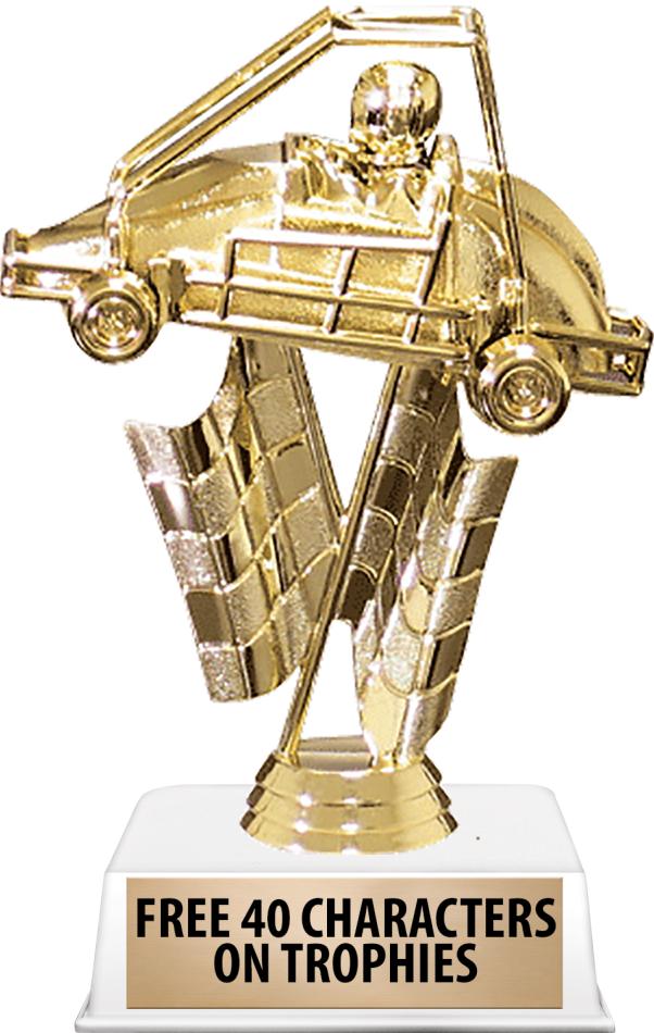 6"TROPHY ON WHITE CONTEMP BASE