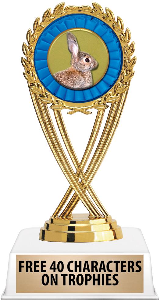 6"TROPHY ON WHITE CONTEMP BASE