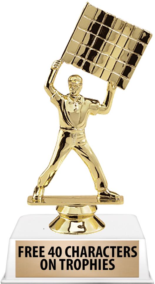 6"TROPHY ON WHITE CONTEMP BASE