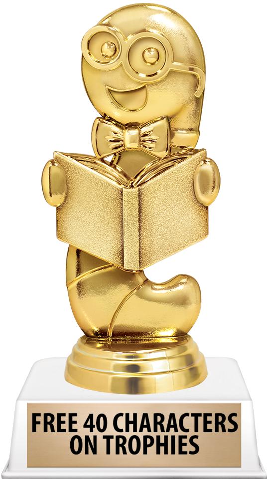 6"TROPHY ON WHITE CONTEMP BASE