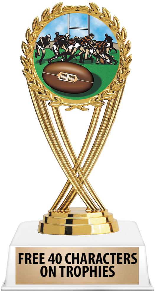 6"TROPHY ON WHITE CONTEMP BASE