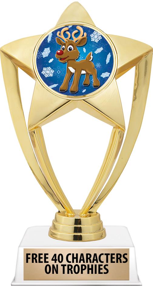 6"TROPHY ON WHITE CONTEMP BASE