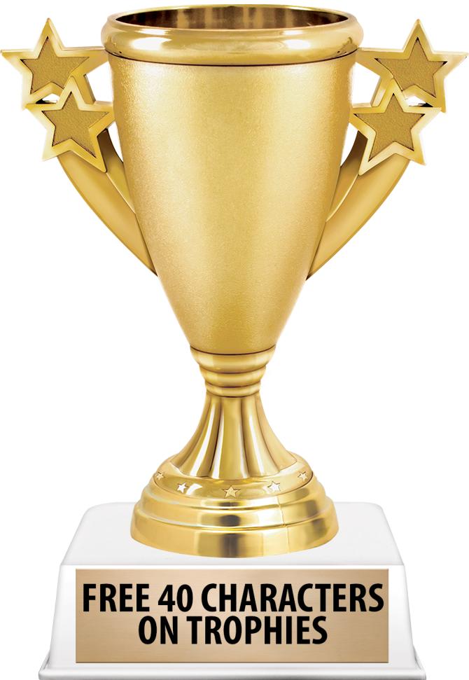 6"TROPHY ON WHITE CONTEMP BASE