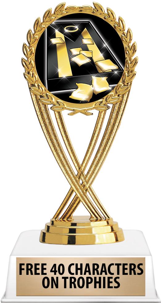 6"TROPHY ON WHITE CONTEMP BASE