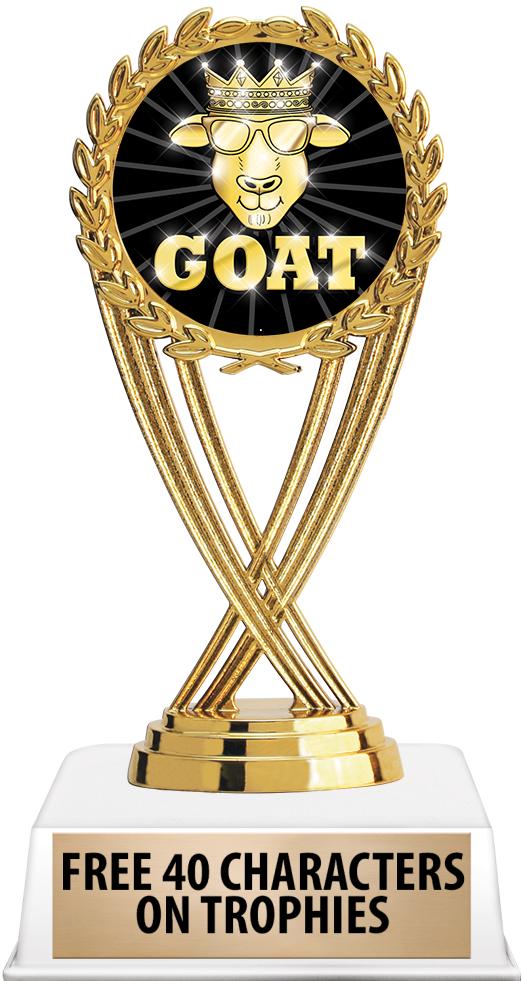 6"TROPHY ON WHITE CONTEMP BASE