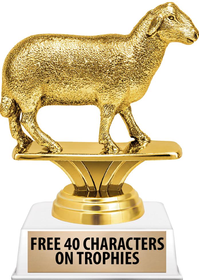 6"TROPHY ON WHITE CONTEMP BASE