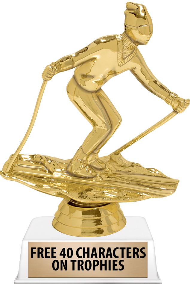 6"TROPHY ON WHITE CONTEMP BASE