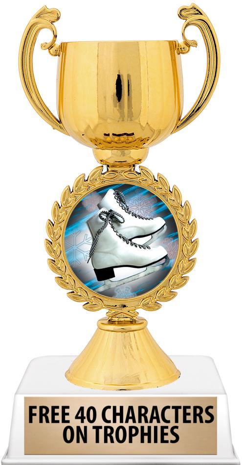 6"TROPHY ON WHITE CONTEMP BASE