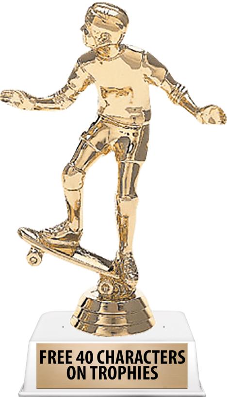 6"TROPHY ON WHITE CONTEMP BASE