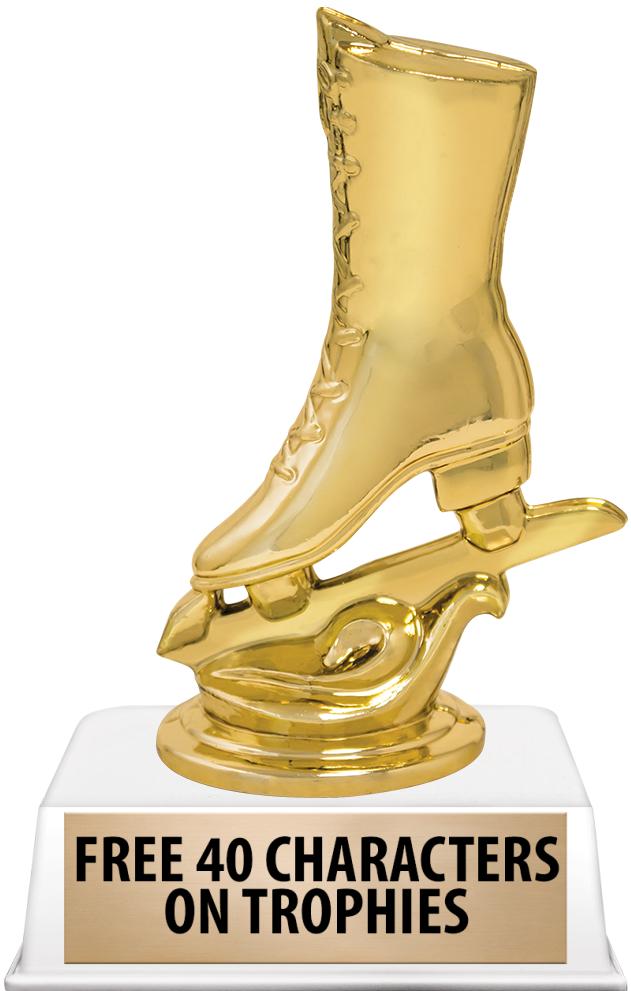 6"TROPHY ON WHITE CONTEMP BASE