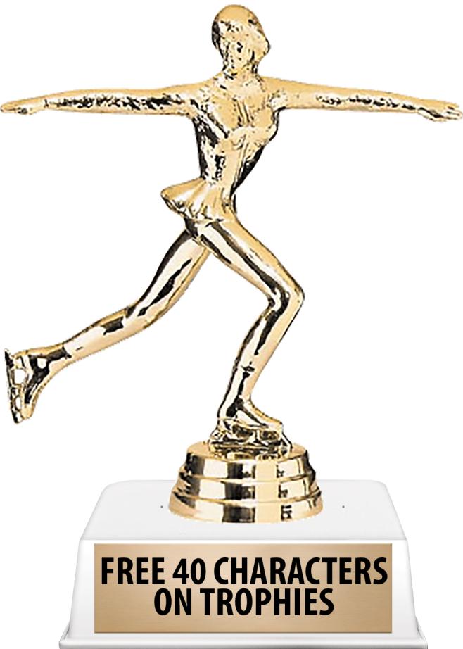 6"TROPHY ON WHITE CONTEMP BASE