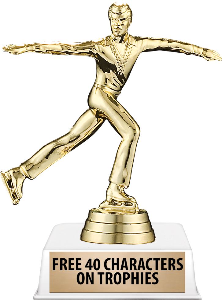 6"TROPHY ON WHITE CONTEMP BASE