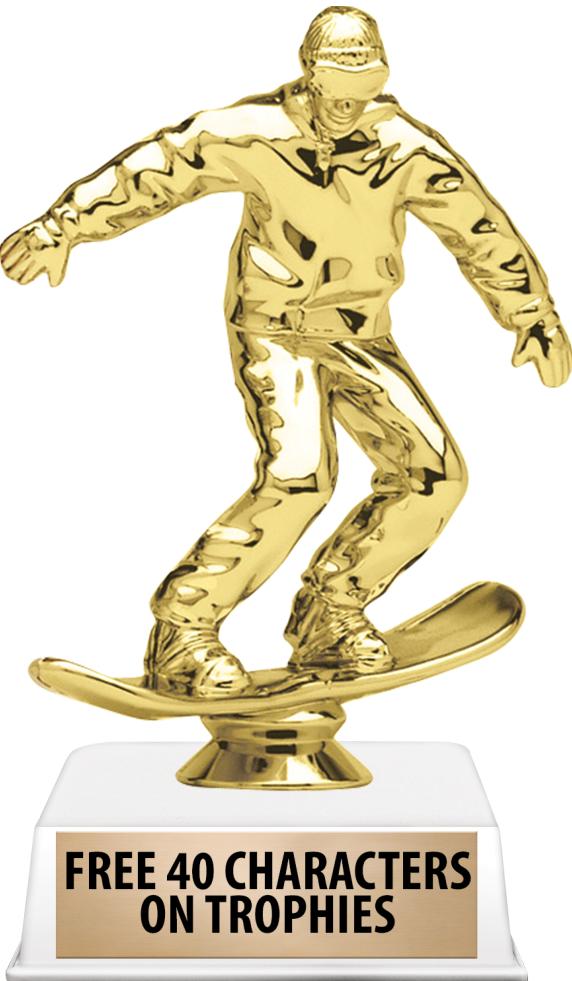 6"TROPHY ON WHITE CONTEMP BASE