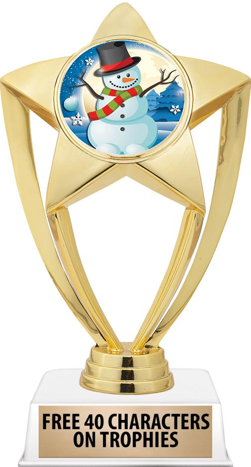 6"TROPHY ON WHITE CONTEMP BASE
