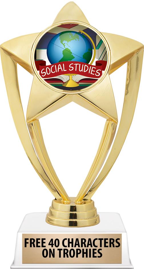 6"TROPHY ON WHITE CONTEMP BASE