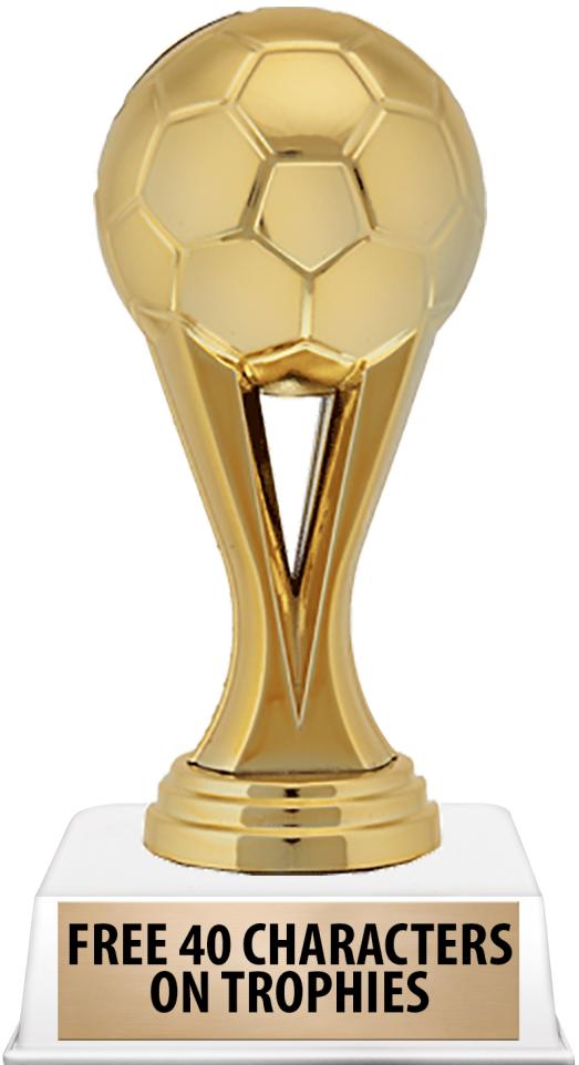 6"TROPHY ON WHITE CONTEMP BASE