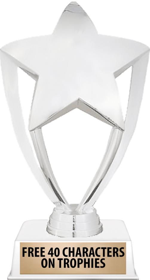 6"TROPHY ON WHITE CONTEMP BASE