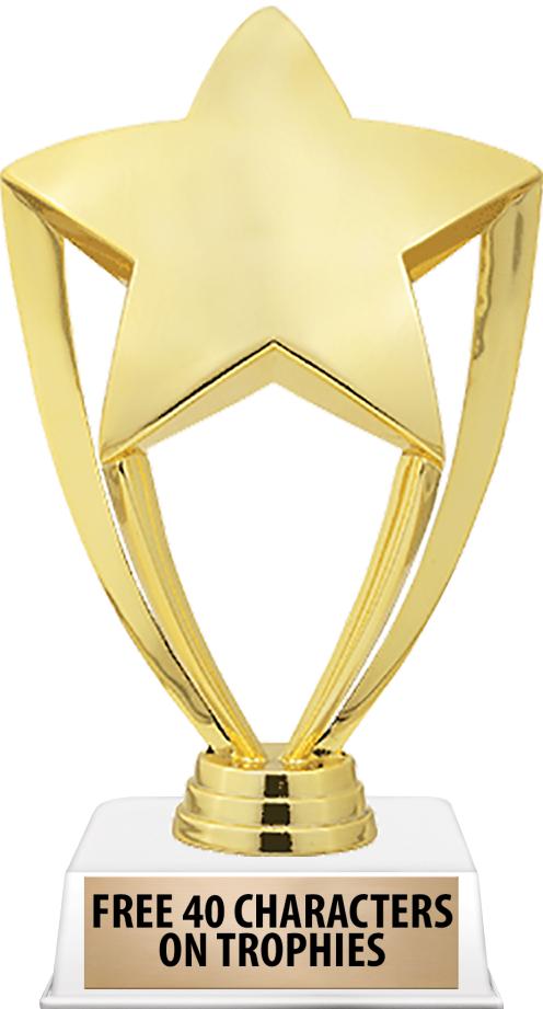 6"TROPHY ON WHITE CONTEMP BASE