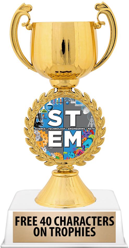 6"TROPHY ON WHITE CONTEMP BASE