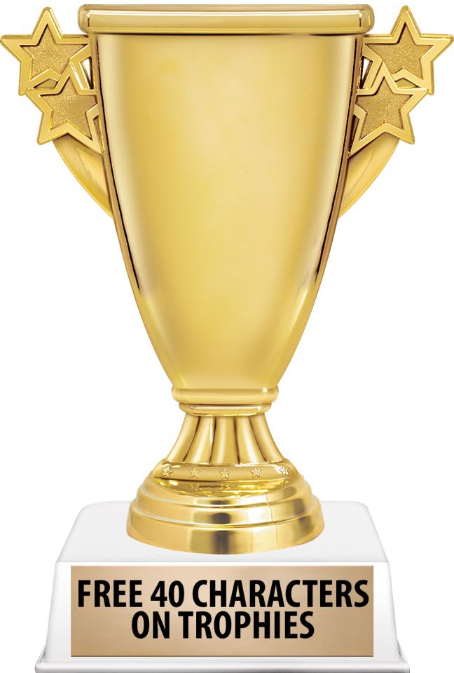 6"TROPHY ON WHITE CONTEMP BASE