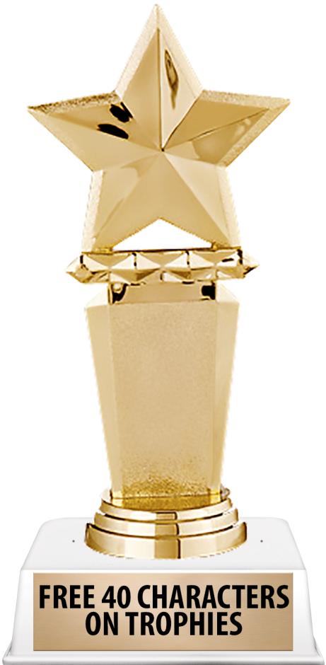 6"TROPHY ON WHITE CONTEMP BASE