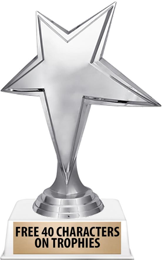 6"TROPHY ON WHITE CONTEMP BASE