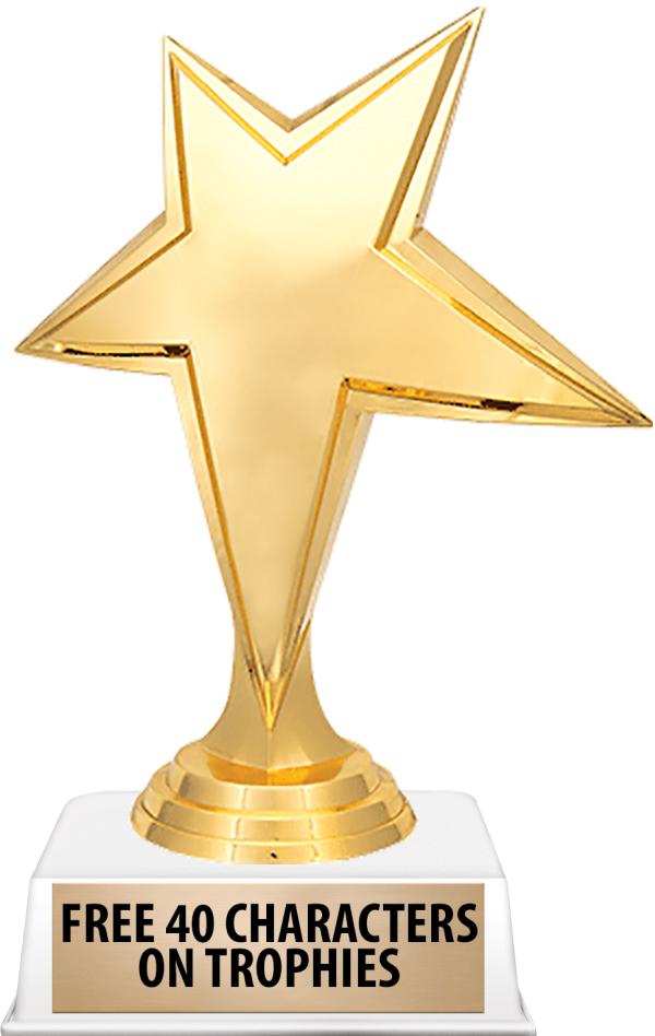 6"TROPHY ON WHITE CONTEMP BASE