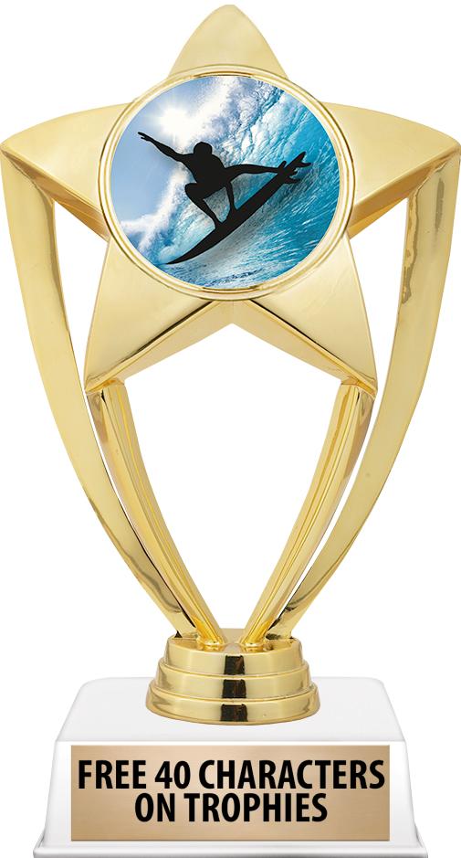 6"TROPHY ON WHITE CONTEMP BASE