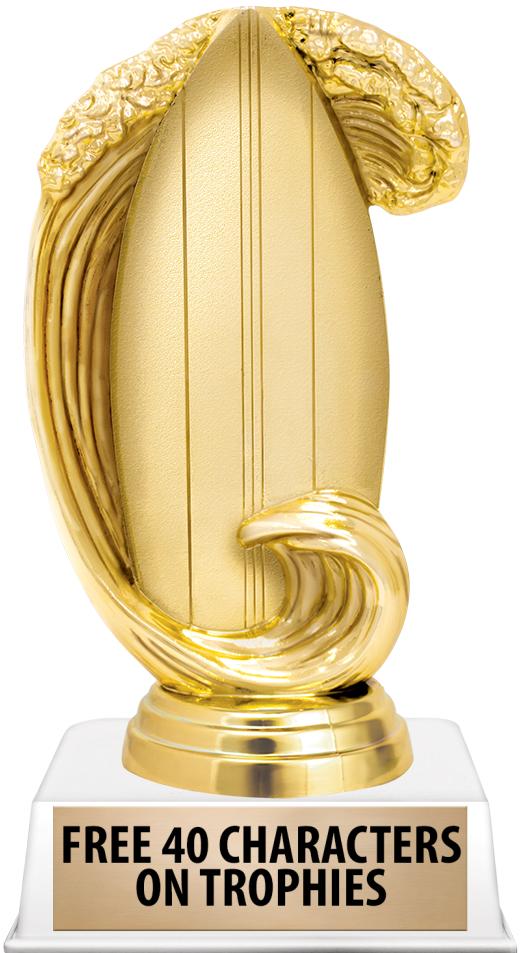 6"TROPHY ON WHITE CONTEMP BASE