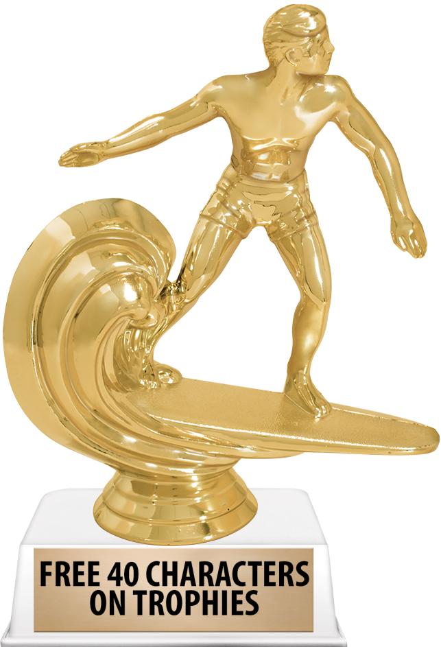 6"TROPHY ON WHITE CONTEMP BASE