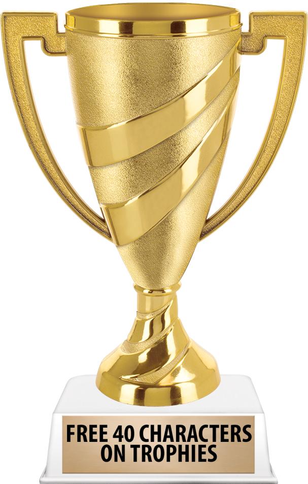 6"TROPHY ON WHITE CONTEMP BASE