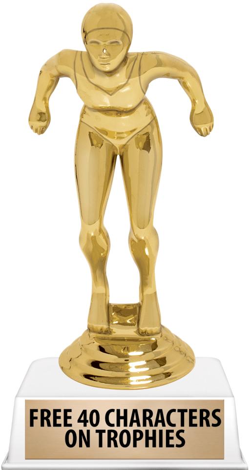 6"TROPHY ON WHITE CONTEMP BASE