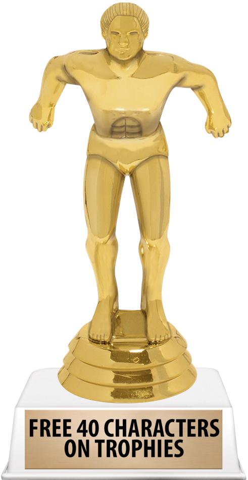 6"TROPHY ON WHITE CONTEMP BASE