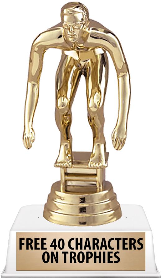 6"TROPHY ON WHITE CONTEMP BASE