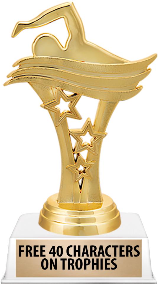 6"TROPHY ON WHITE CONTEMP BASE