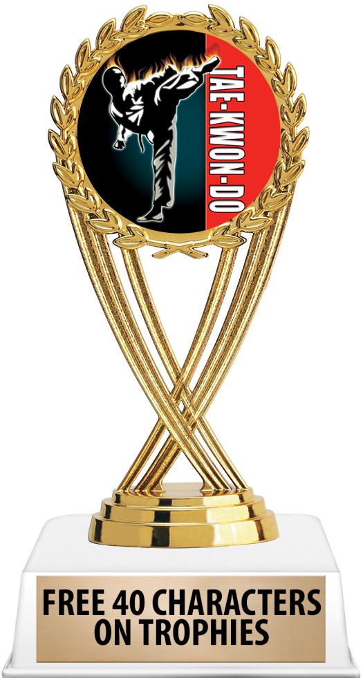 6"TROPHY ON WHITE CONTEMP BASE