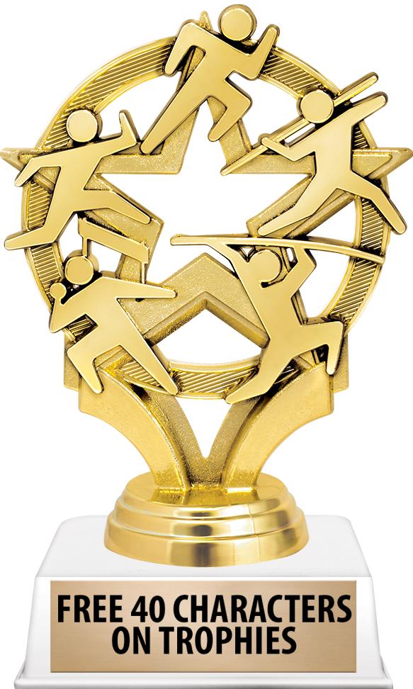 6"TROPHY ON WHITE CONTEMP BASE