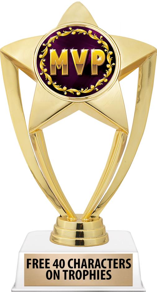 6"TROPHY ON WHITE CONTEMP BASE