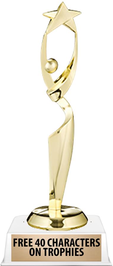 6"TROPHY ON WHITE CONTEMP BASE