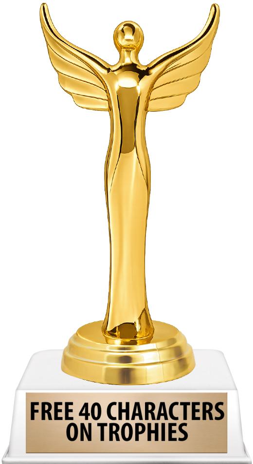 6"TROPHY ON WHITE CONTEMP BASE