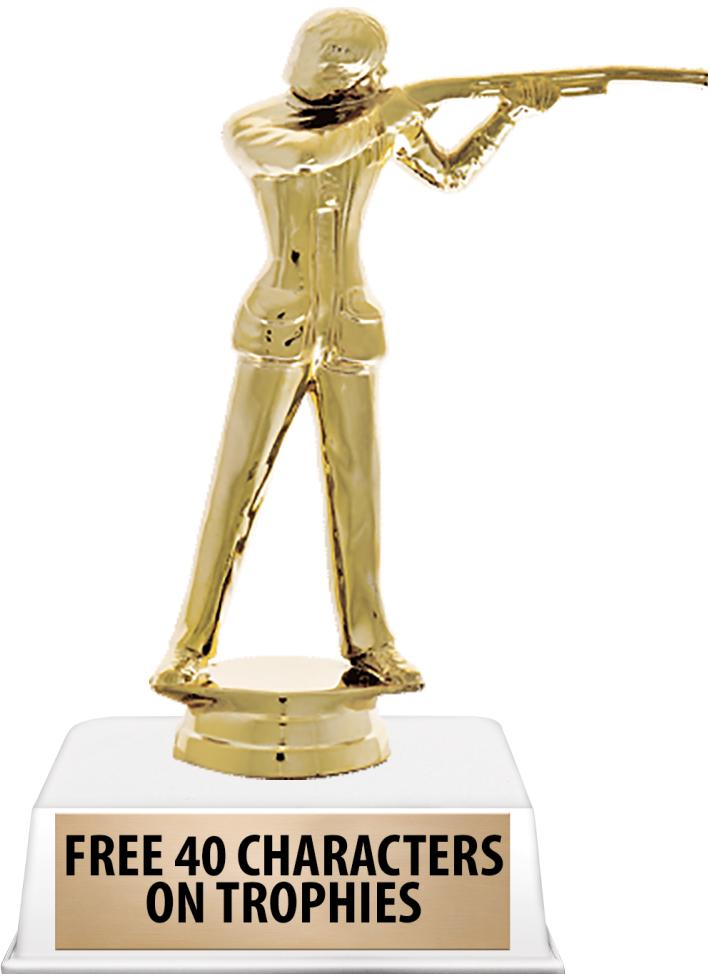 6"TROPHY ON WHITE CONTEMP BASE