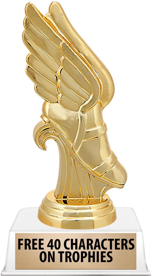 6"TROPHY ON WHITE CONTEMP BASE