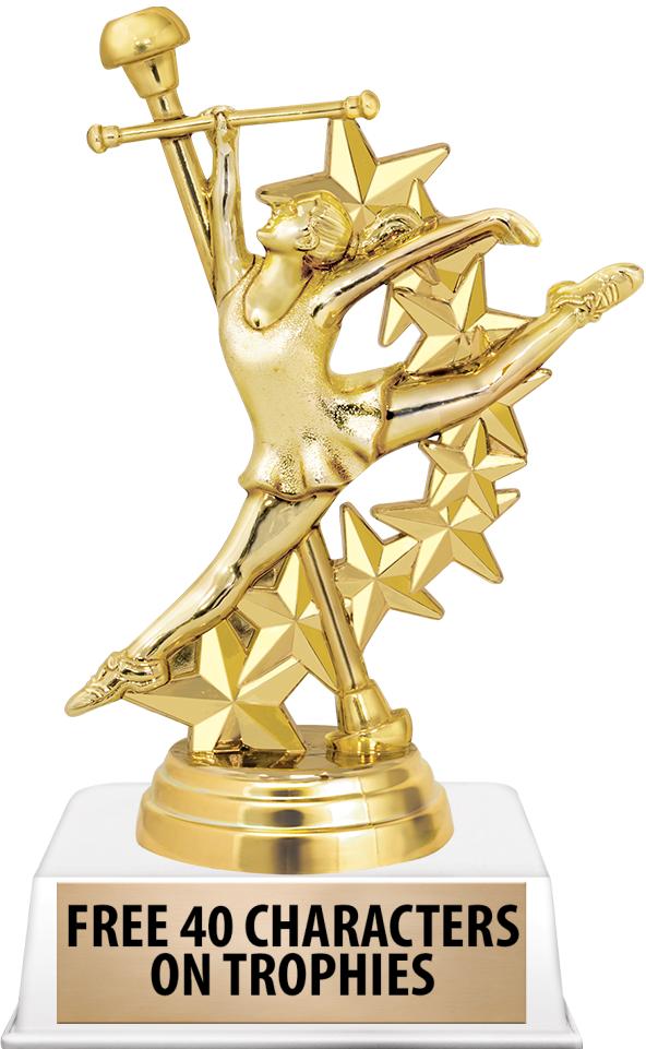 6"TROPHY ON WHITE CONTEMP BASE