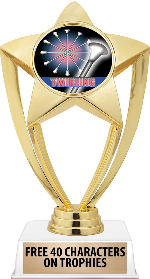 6"TROPHY ON WHITE CONTEMP BASE