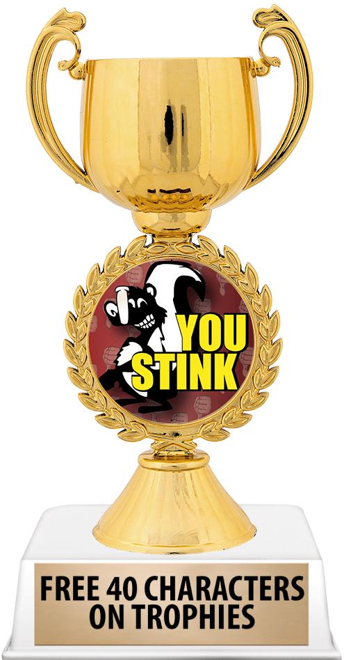 6"TROPHY ON WHITE CONTEMP BASE