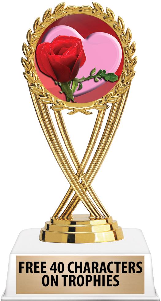 6"TROPHY ON WHITE CONTEMP BASE