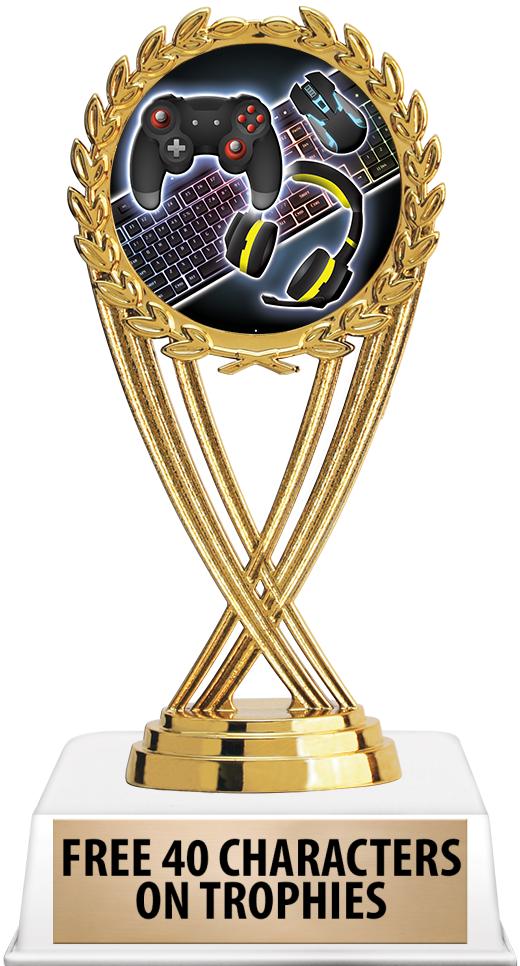 6"TROPHY ON WHITE CONTEMP BASE