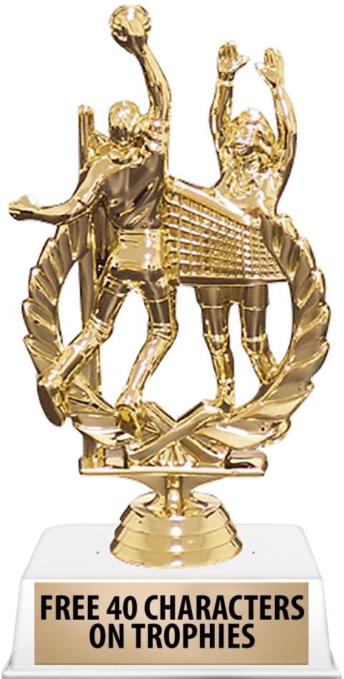 6"TROPHY ON WHITE CONTEMP BASE