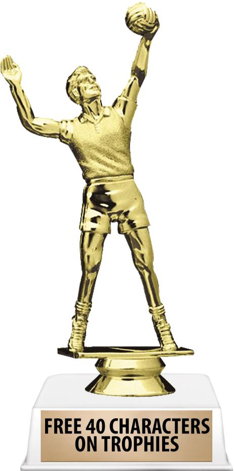 6"TROPHY ON WHITE CONTEMP BASE